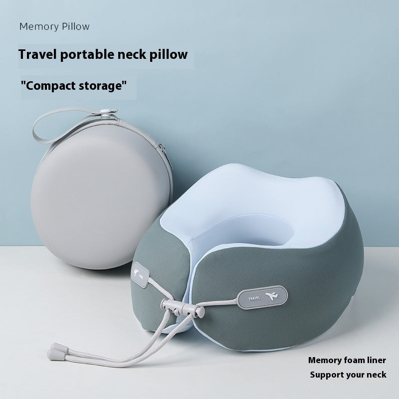 Memory Foam U-shaped Pillow Travel Neck Pillow Storage
